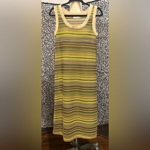 Striped Yellow and Brown Women's Dress